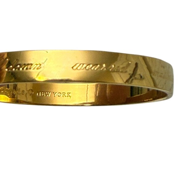 KATE SPADE This is the Year To Idiom Bangle Gold tone Inspiring Bracelet - Picture 7 of 13